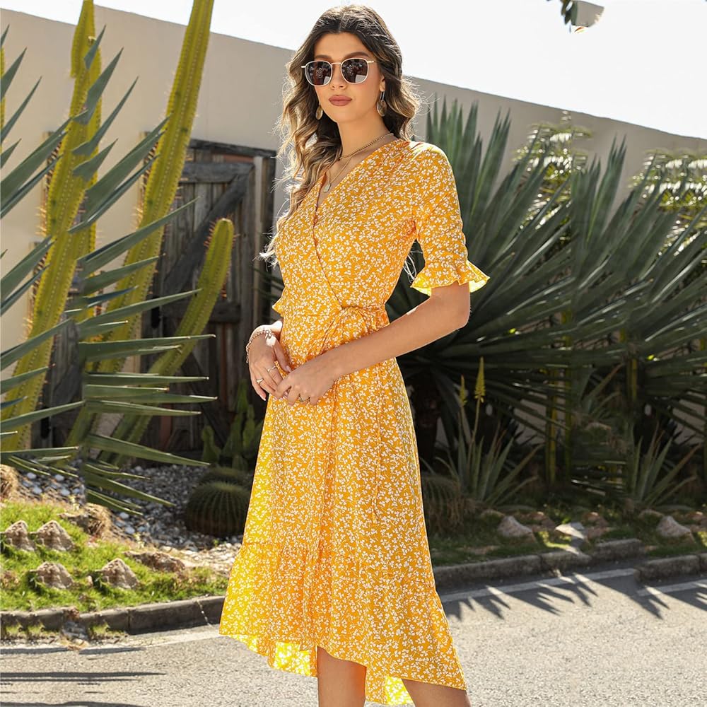 Yellow Floral Summer Dress